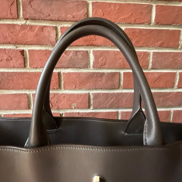 •Lanvin #22115 RARE Baratas Embossed Leather MM Tote Bag Embossed Logo Unisex - Picture 13 of 16